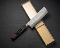 JINZABUROU Kinshikou Warikomi Suminagashi Nakiri knife（Rosewood handle）