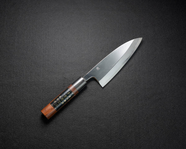 JINZABUROU Aohagane Suminagashi Deba（Rosewood handle ）180mm