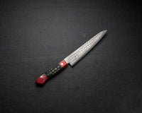 JINZABUROU Kinshikou Warikomi Suminagashi Paring knife（Red handle）120mm