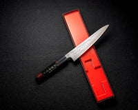 JINZABUROU Kinshikou Warikomi Suminagashi Hammereyes Paring knife（Rosewood handle of Japanese style）150mm