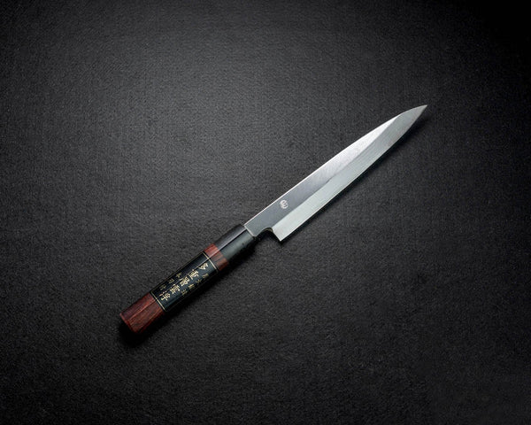 JINZABUROU Aohagane Suminagashi Syoubu（Rosewood handle）240mm