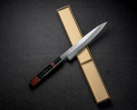 JINZABUROU Aohagane Suminagashi Syoubu（Rosewood handle）180mm